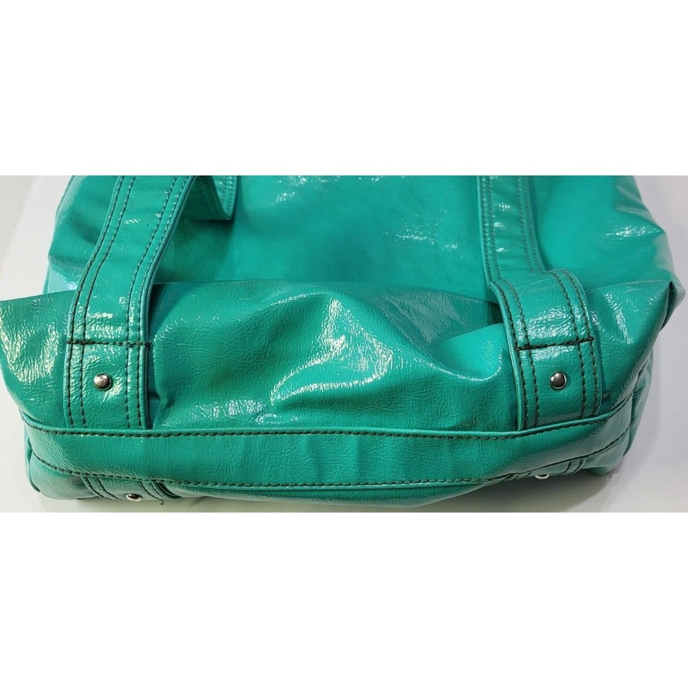 Vintage Guess Teal Shoulder Bag Silver Buckle Y2K Style Zebra Lining - Picture 5 of 16